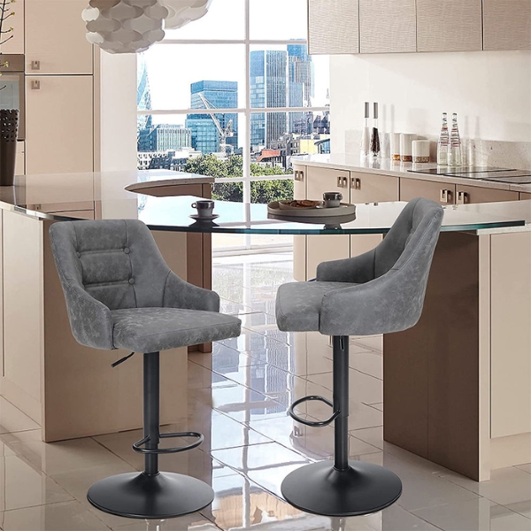 Ghế quầy bar cao cấp giá rẻ bọc da nâu, xám: SG - 9125 - $hienthicat